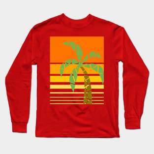 Tropical Geometric Palm Tree Art Long Sleeve T-Shirt